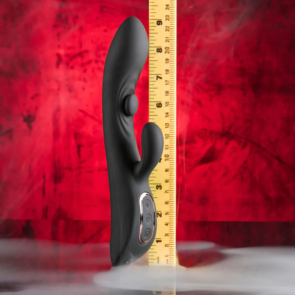Playboy Pleasure THATS THE SPOT - Black 23.3 cm USB Rechargeable Rabbit Vibrator with G-Spot Tapper - Image 8