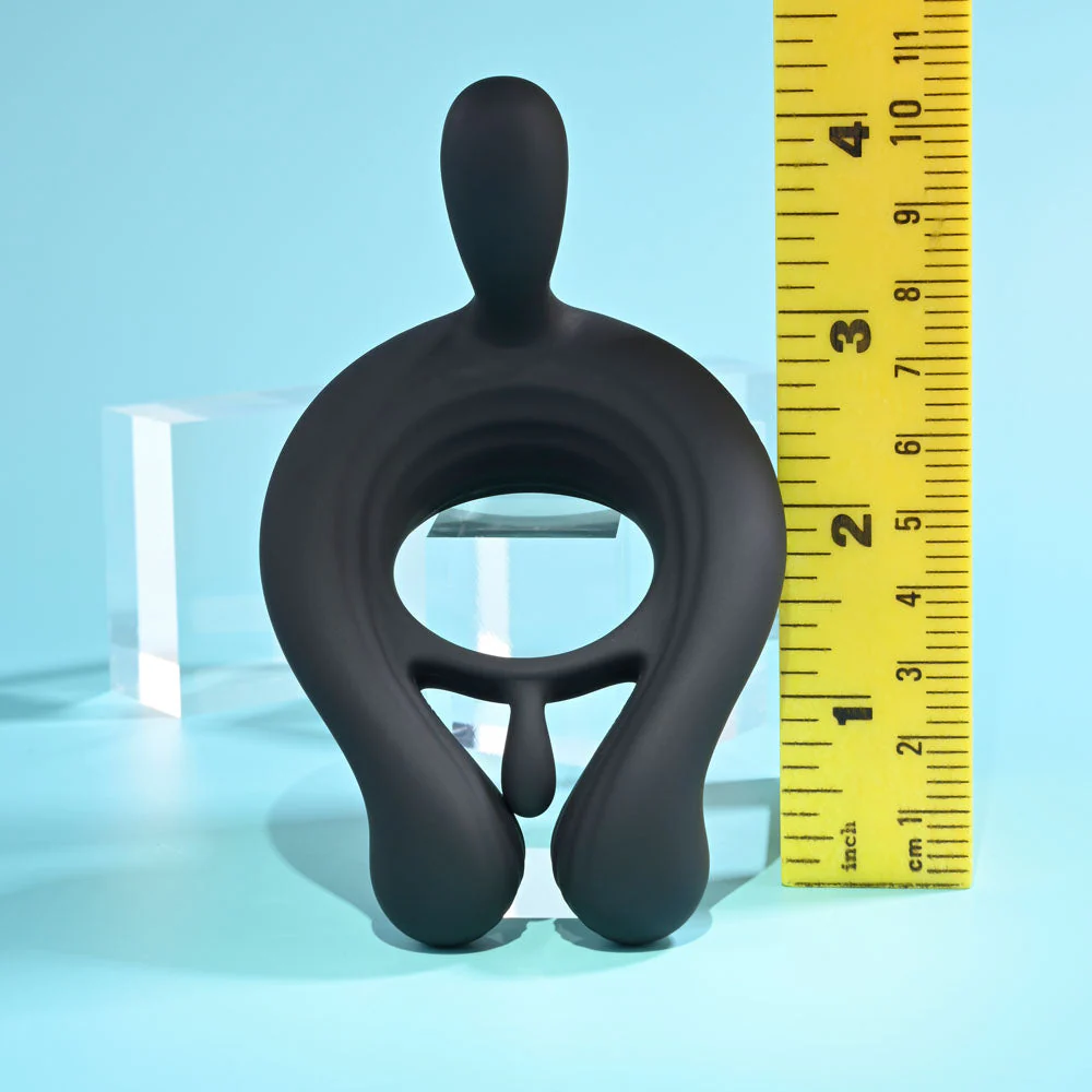 Playboy Pleasure TRIPLE PLAY - Black USB Rechargeable Cock Ring with Wireless Remote - Image 7