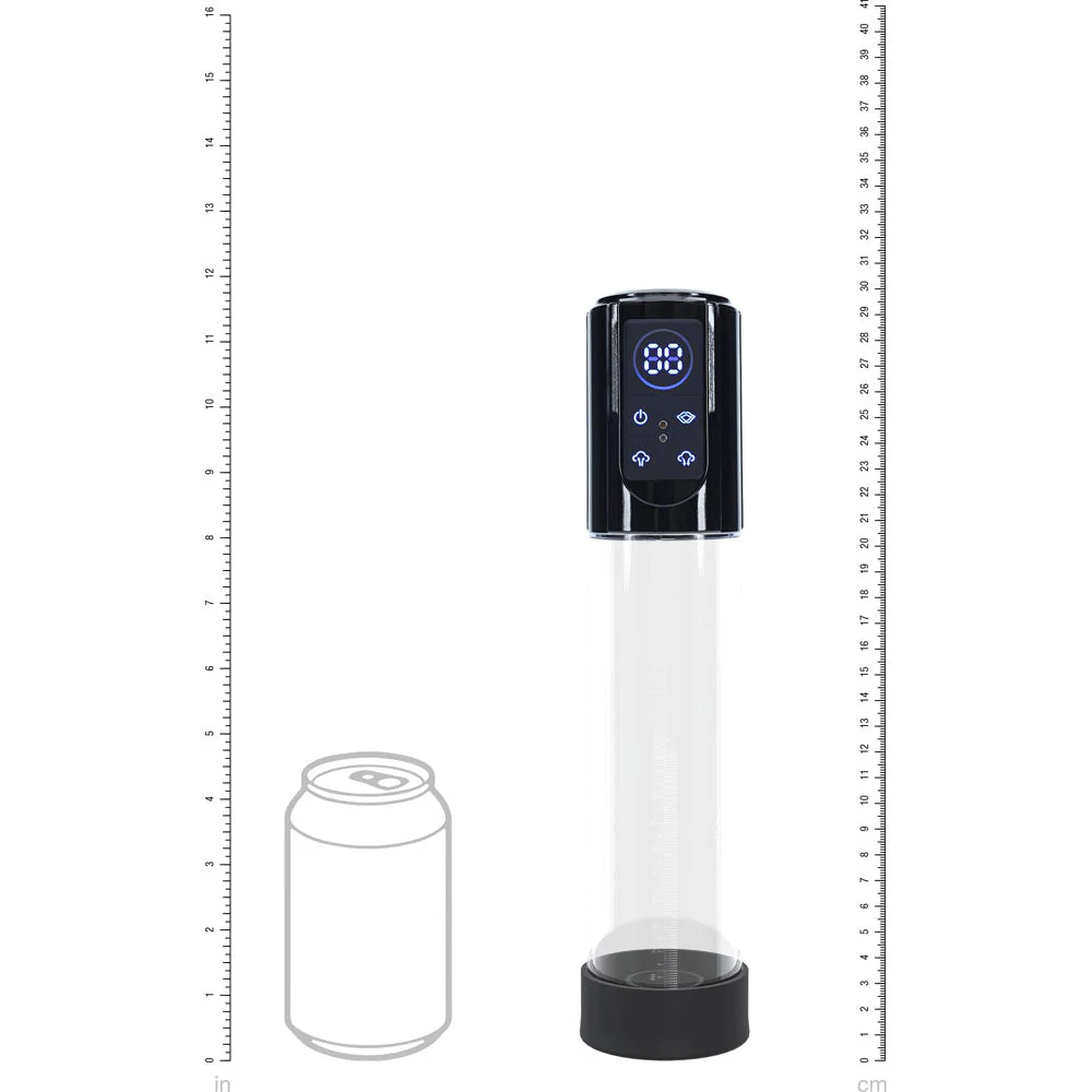 PUMPED MegaLift Automatic Penis Pump - Black - Black/Clear USB Rechargeable Auto Penis Pump - Image 3