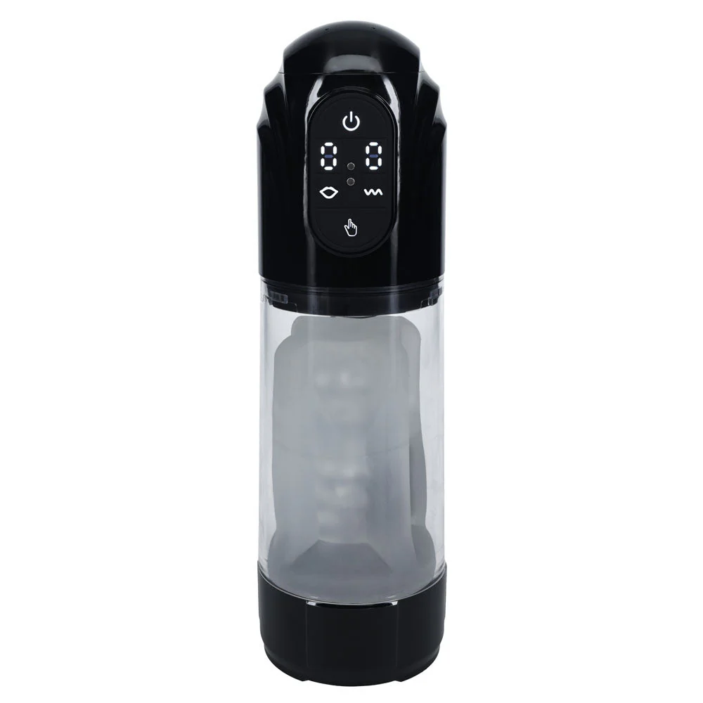 PUMPED TechnoThrust Auto Masturbator - Black/Clear USB Rechargeable Auto Maturbator - Image 2