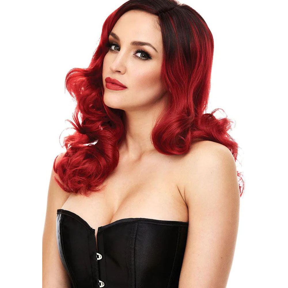 PLEASURE WIGS Candice - Red/Black - Red/Black Wig - Image 2