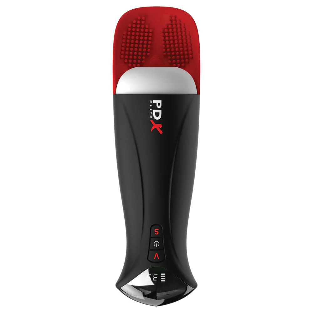 PDX Elite Fap-O-Matic Pro XL - White/Red - White USB Rechargeable Auto Stroker - Image 4