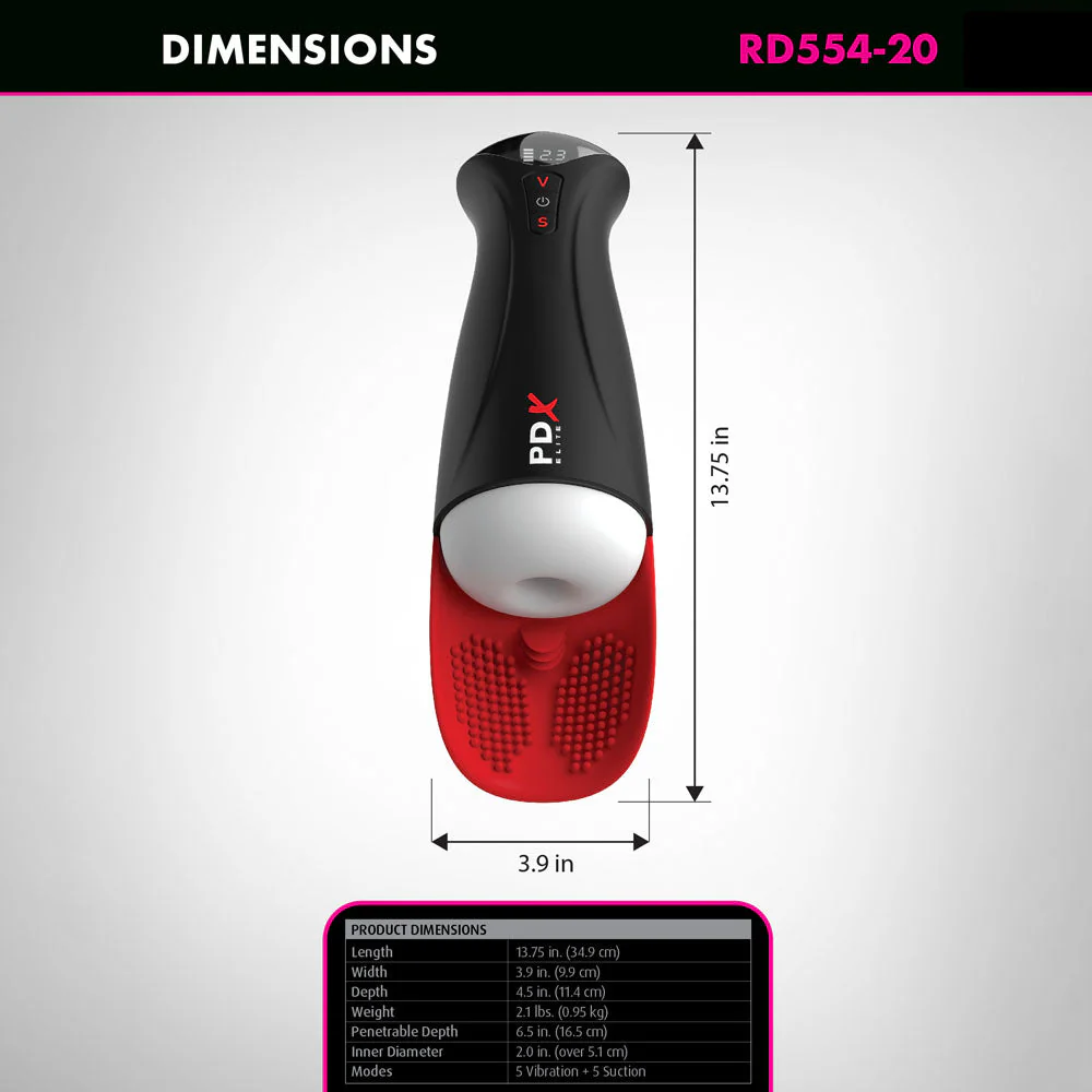 PDX Elite Fap-O-Matic Pro XL - White/Red - White USB Rechargeable Auto Stroker - Image 6