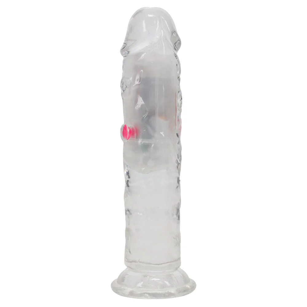 REALROCK 6'' No Balls Wireless Rechargeable LED Vibrating Dong - Clear with LED 16.5 cm USB Rechargeable Vibrating Dong with Remote - Image 4