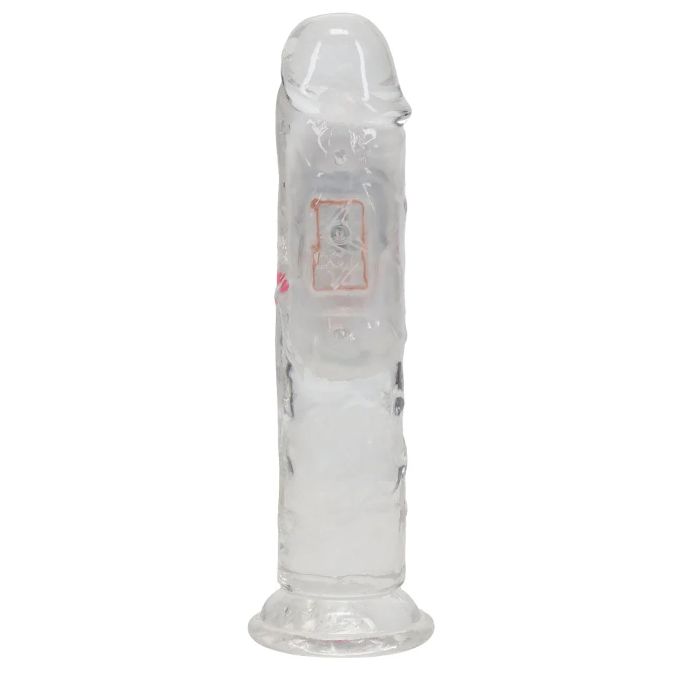 REALROCK 6'' No Balls Wireless Rechargeable LED Vibrating Dong - Clear with LED 16.5 cm USB Rechargeable Vibrating Dong with Remote - Image 5