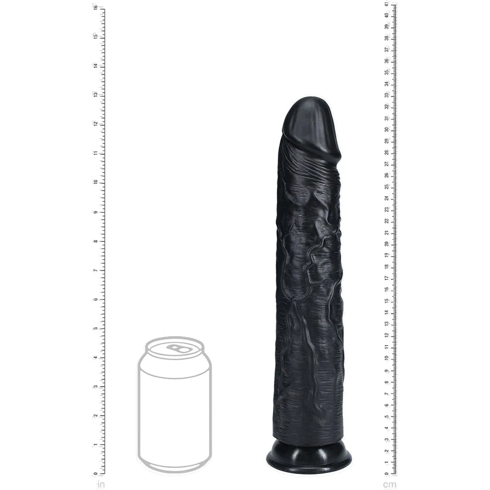 REALROCK 33cm Extra Long Dildo - Black - Black 33 cm (13'') Extra Long Dong - Image 7