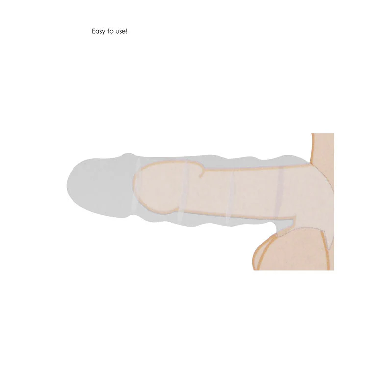 REALROCK 8'' Realistic Penis Extender with Rings - Flesh 20.3 cm Penis Extension Sleeve - Image 7