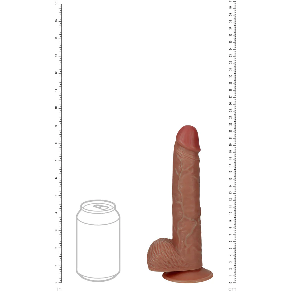RealRock Ultra Realistic Skin Vibrating 9" with Balls Dildo - Image 4
