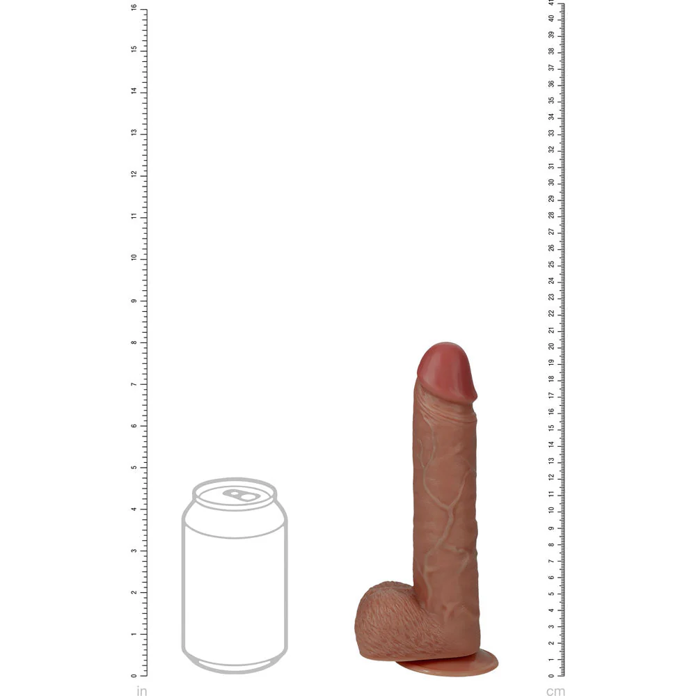 REALROCK 20cm Vibrating + Rotating Cock + Balls - Flesh - Flesh 20.3 cm (8'') USB Rechargeable Vibrating and Rotating Dong - Image 13