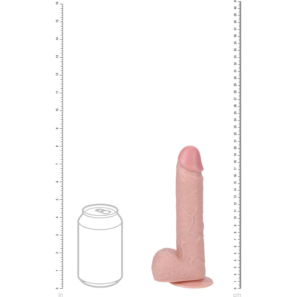 REALROCK 20cm Vibrating + Rotating Cock + Balls - Flesh - Flesh 20.3 cm (8'') USB Rechargeable Vibrating and Rotating Dong - Image 6