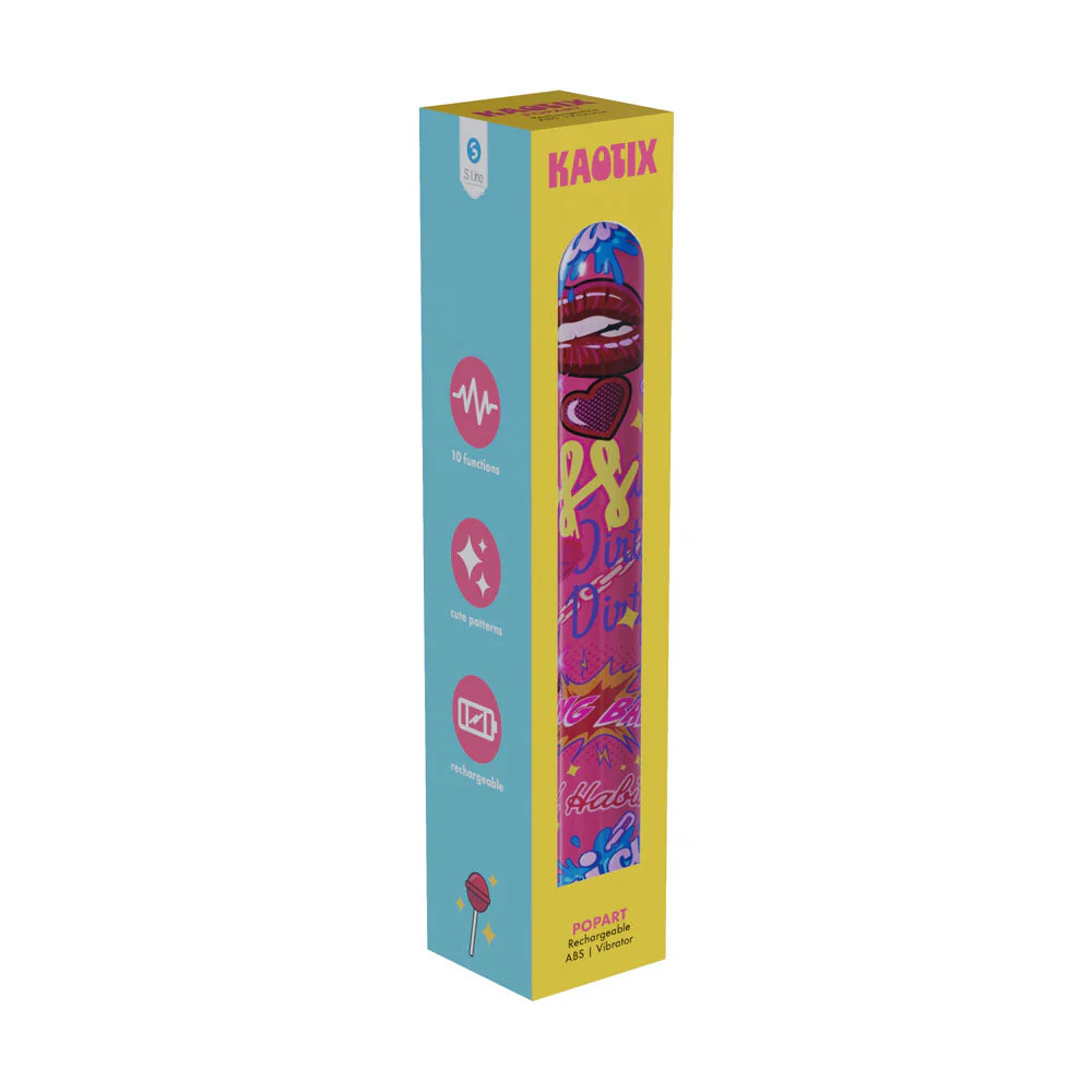 S-LINE Kaotix Pop Art - Pink 17.8 cm USB Rechargeable Vibrator - Image 3
