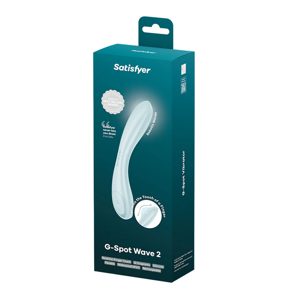 Satisfyer G-Spot Wave 2 - Ice Blue - Ice Blue 23.6 cm USB Rechargeable Flicking Tip Vibrator - Image 5
