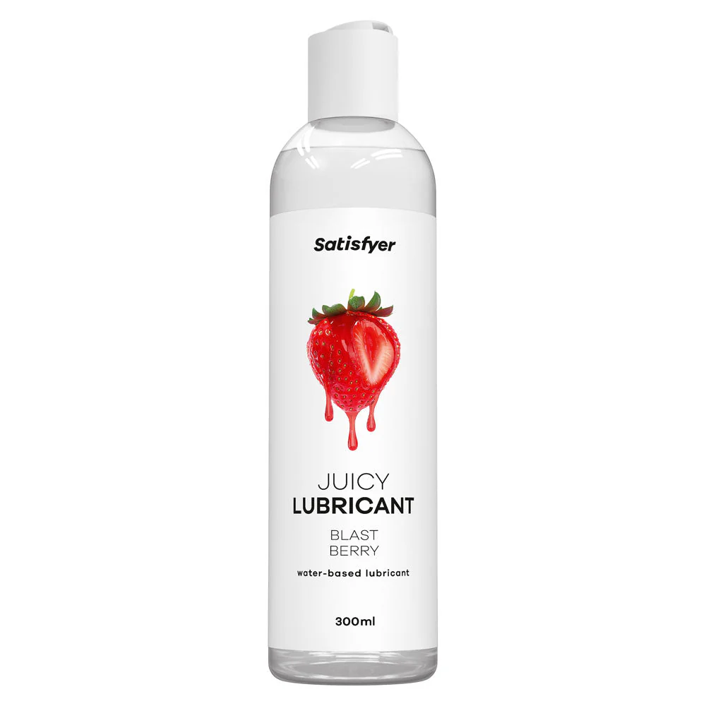 Satisfyer Juicy Lubricant 300 ml Blast Berry - Strawberry Scented Water Based Lubricant - 300 ml Bottle - Image 3
