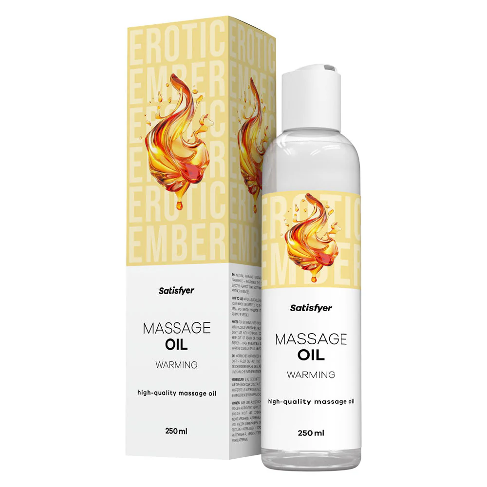 Satisfyer Massage Oil 250 ml Warming - Unscented Warming Massage Oil - 250 ml Bottle