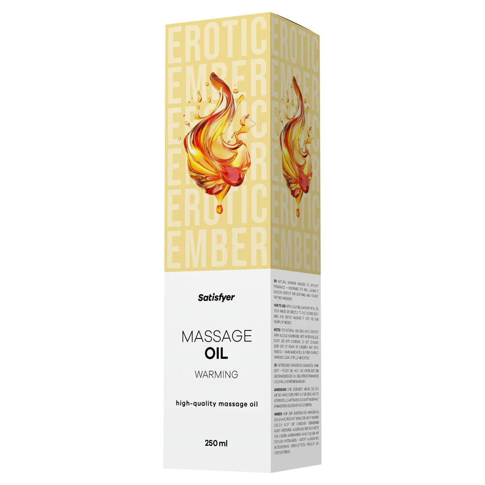 Satisfyer Massage Oil 250 ml Warming - Unscented Warming Massage Oil - 250 ml Bottle - Image 2