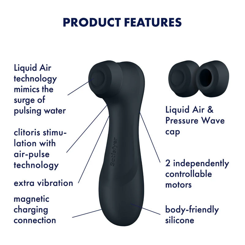 Satisfyer Pro 2 Generation 3 - Dark Grey - Dark Grey Touch-Free USB-Rechargeable Clitoral Stimulator - Image 3
