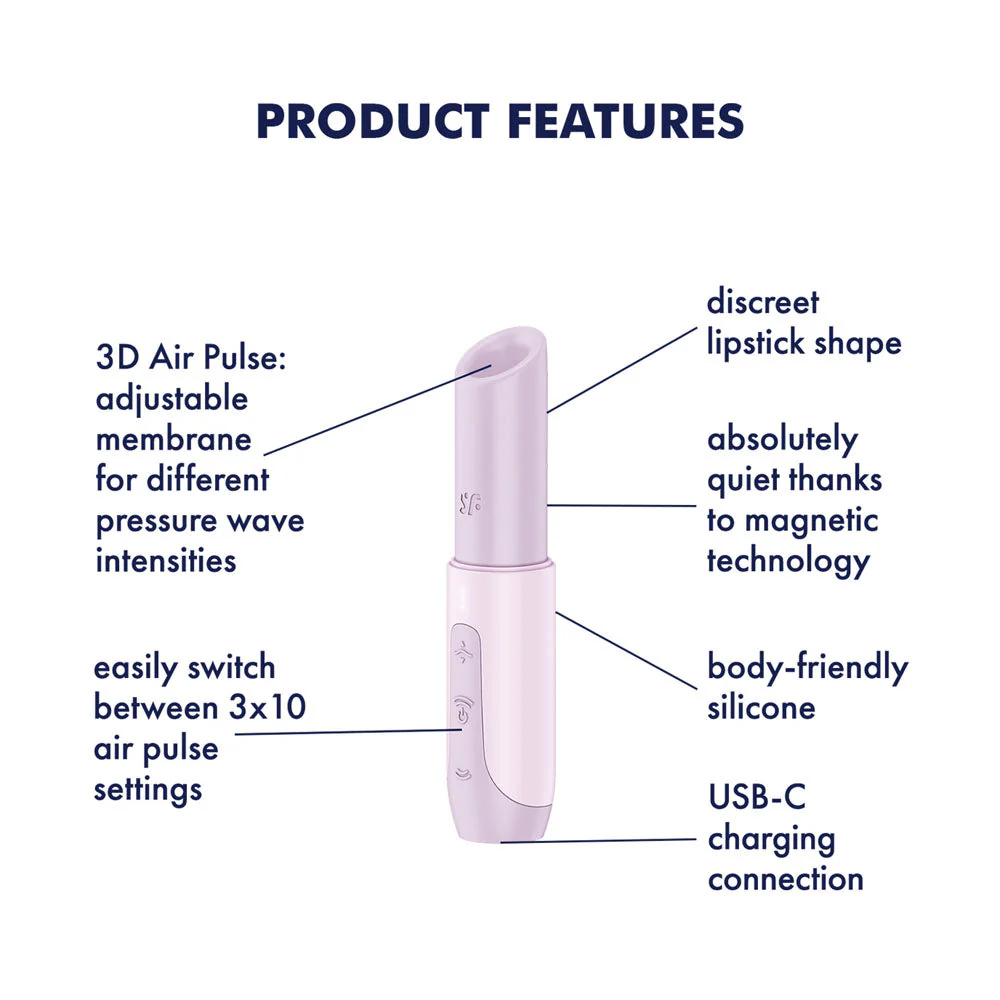 Satisfyer Secret Kiss - Lilac USB Rechargeable Air Pulse Stimulator - Image 3