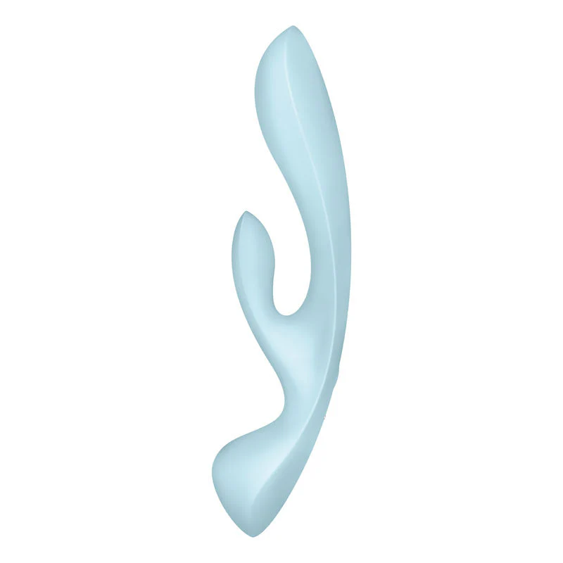 Satisfyer Triple Oh - Light Blue USB Rechargeable Rabbit Vibrator - Image 4