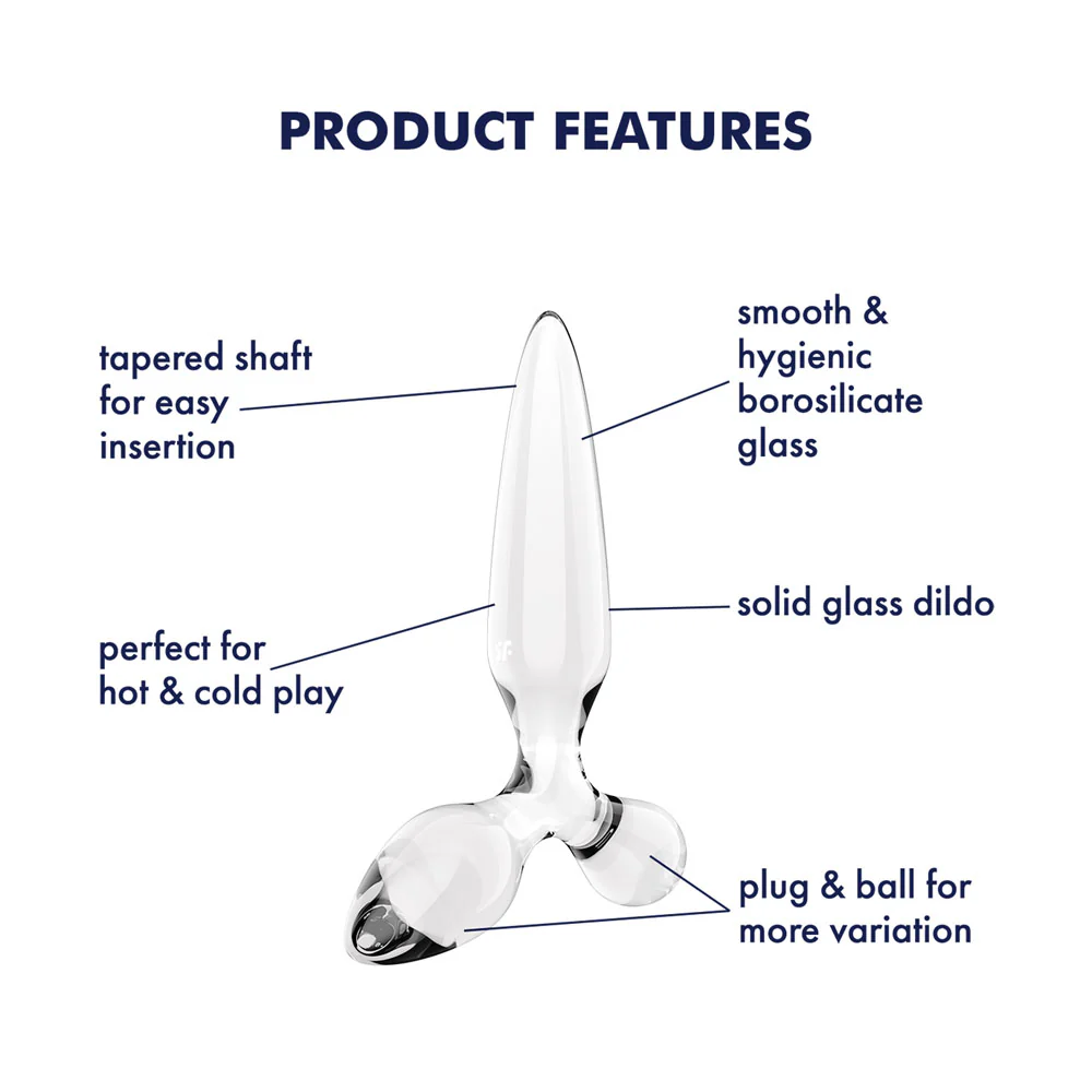 Satisfyer Triple Crystal 2 - Clear - Clear Glass 3-in-1 Butt Plug - Image 2