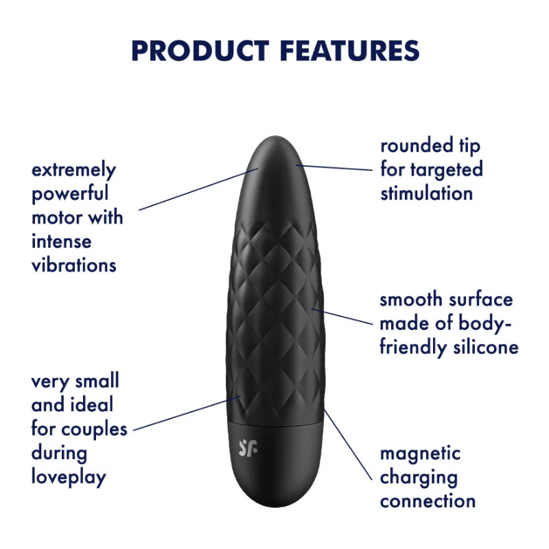 Satisfyer Ultra Power Bullet 5 Powerful Vibrator - Black - Image 3