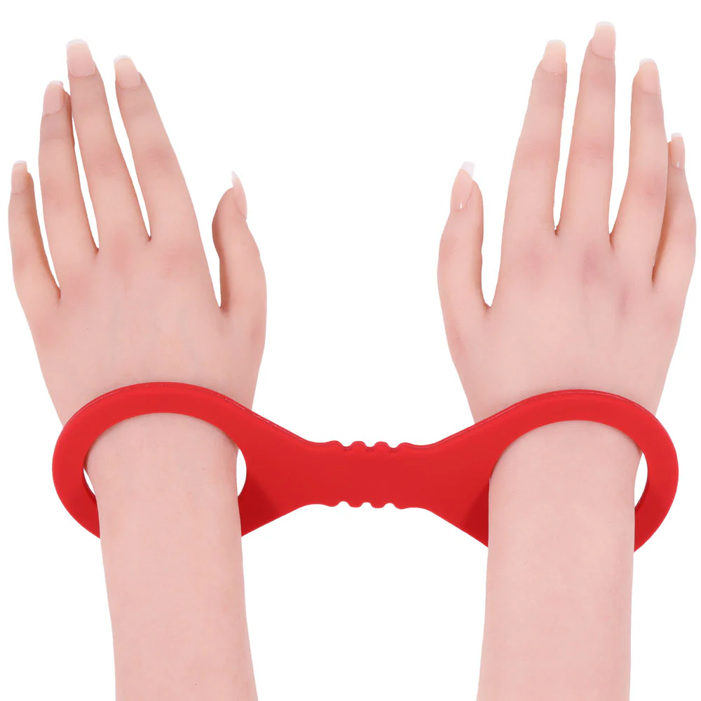 Sex & Mischief Amor Small Silicone Cuffs - Red Small Restraints - Image 3
