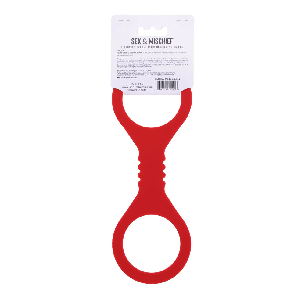 Sex & Mischief Amor Small Silicone Cuffs - Red Small Restraints - Image 9