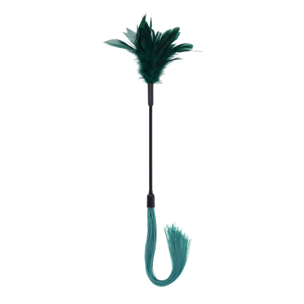 Sex & Mischief Indica Feather Tickler - Green Feather Tickler Whip - Image 8
