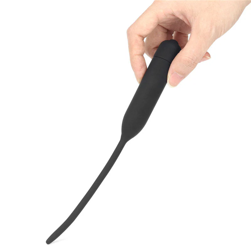 Ultimate Silicone Vibrating Urethral Dilator - Black Vibrating Urethral Sound - Image 3