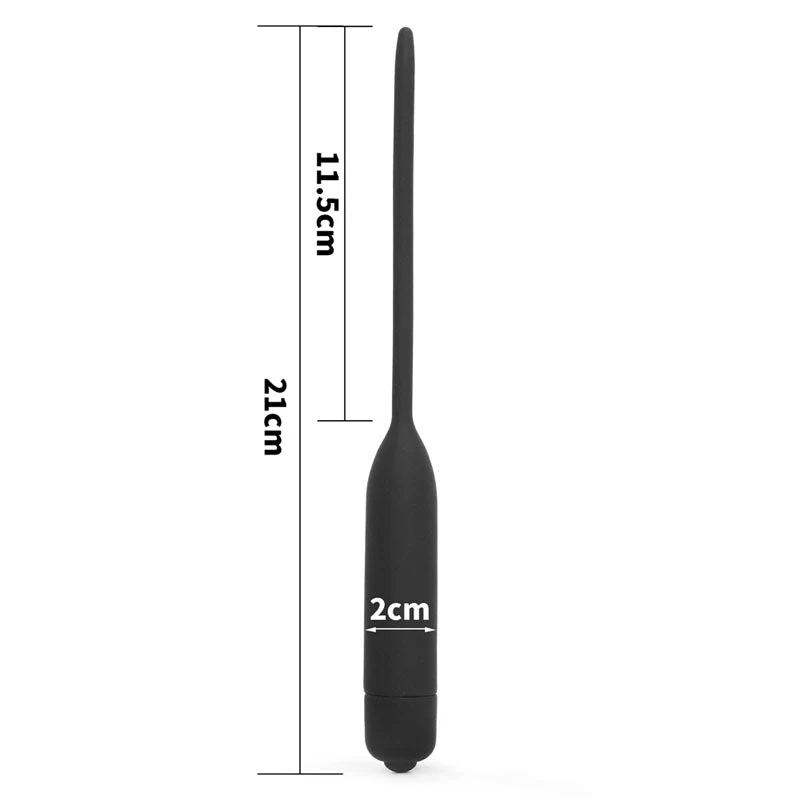 Ultimate Silicone Vibrating Urethral Dilator - Black Vibrating Urethral Sound - Image 5