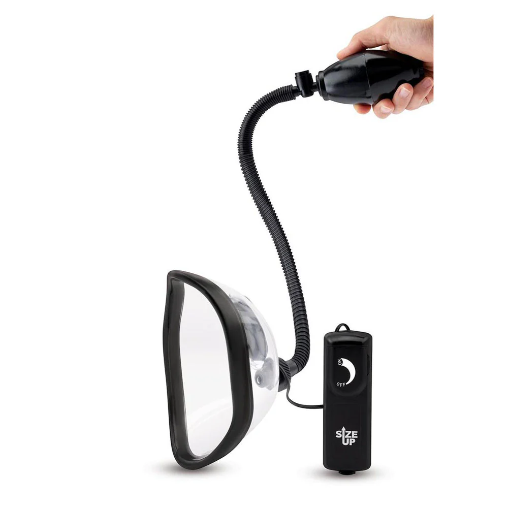Size Up Vibrating Pussy Pump - Clear Vibrating Vagina Pump - Image 2