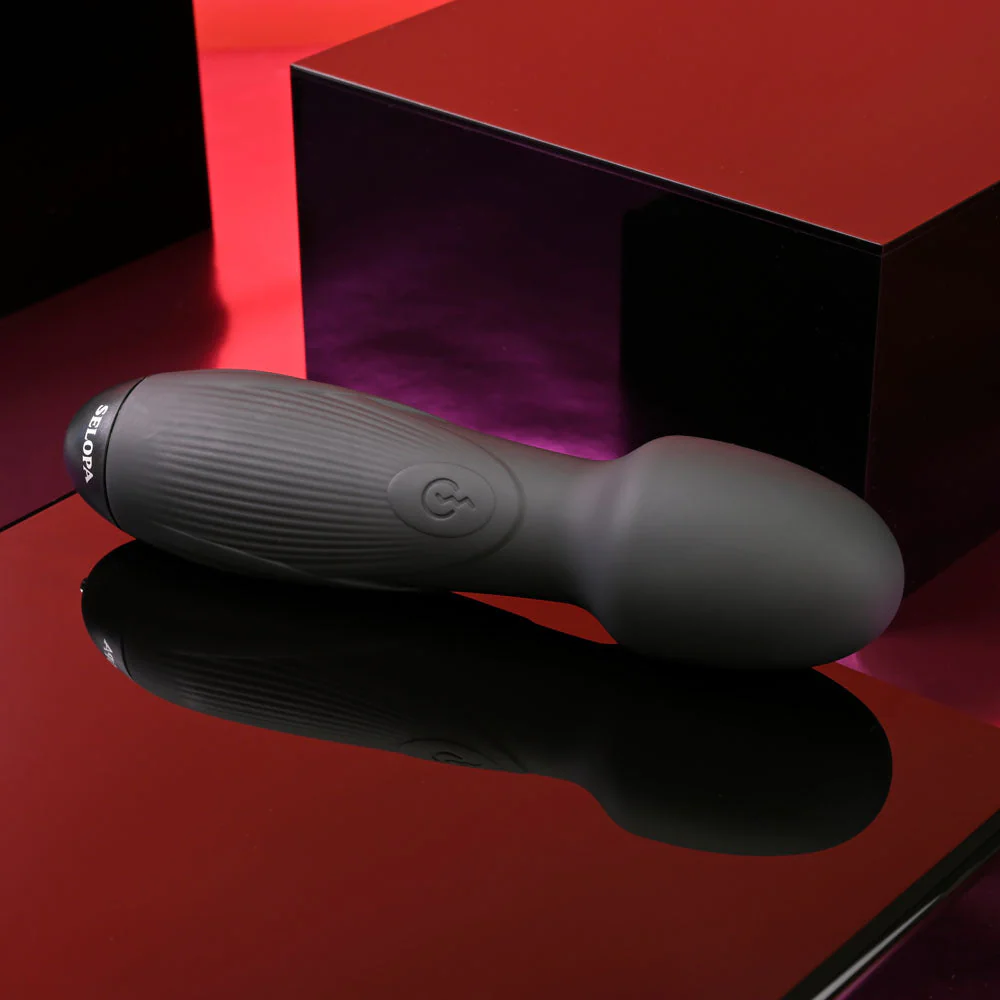 Selopa POWER TRIP - Black 18.8 cm USB Rechargeable Massage Wand - Image 3