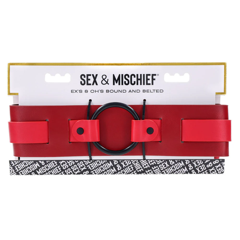 S&M Exs & Ohs Bound and Belted - Red Bondage Belt - Image 9