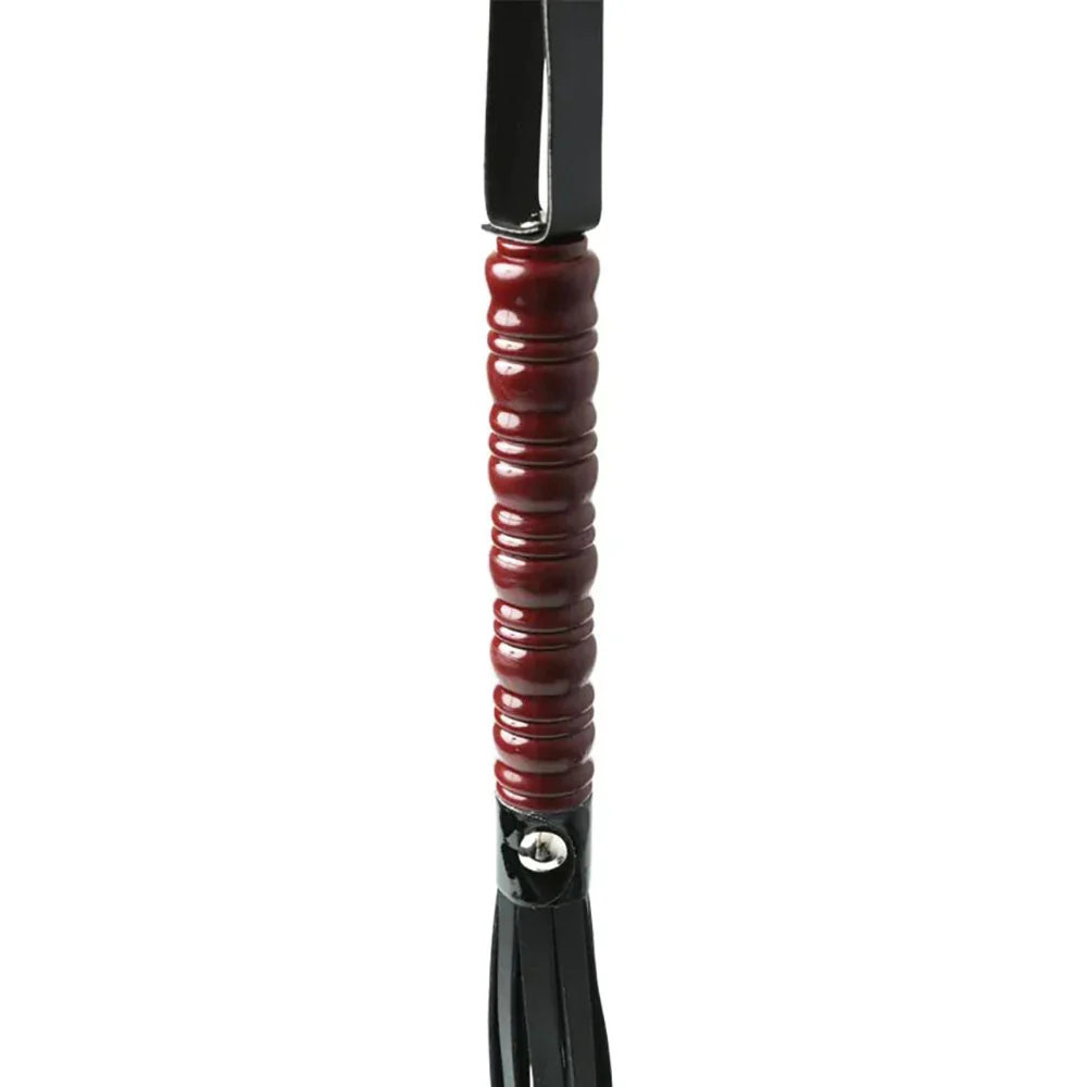 Sex & Mischief Mahogany Flogger - 76 cm Flogger Whip with Wooden Handle - Image 5