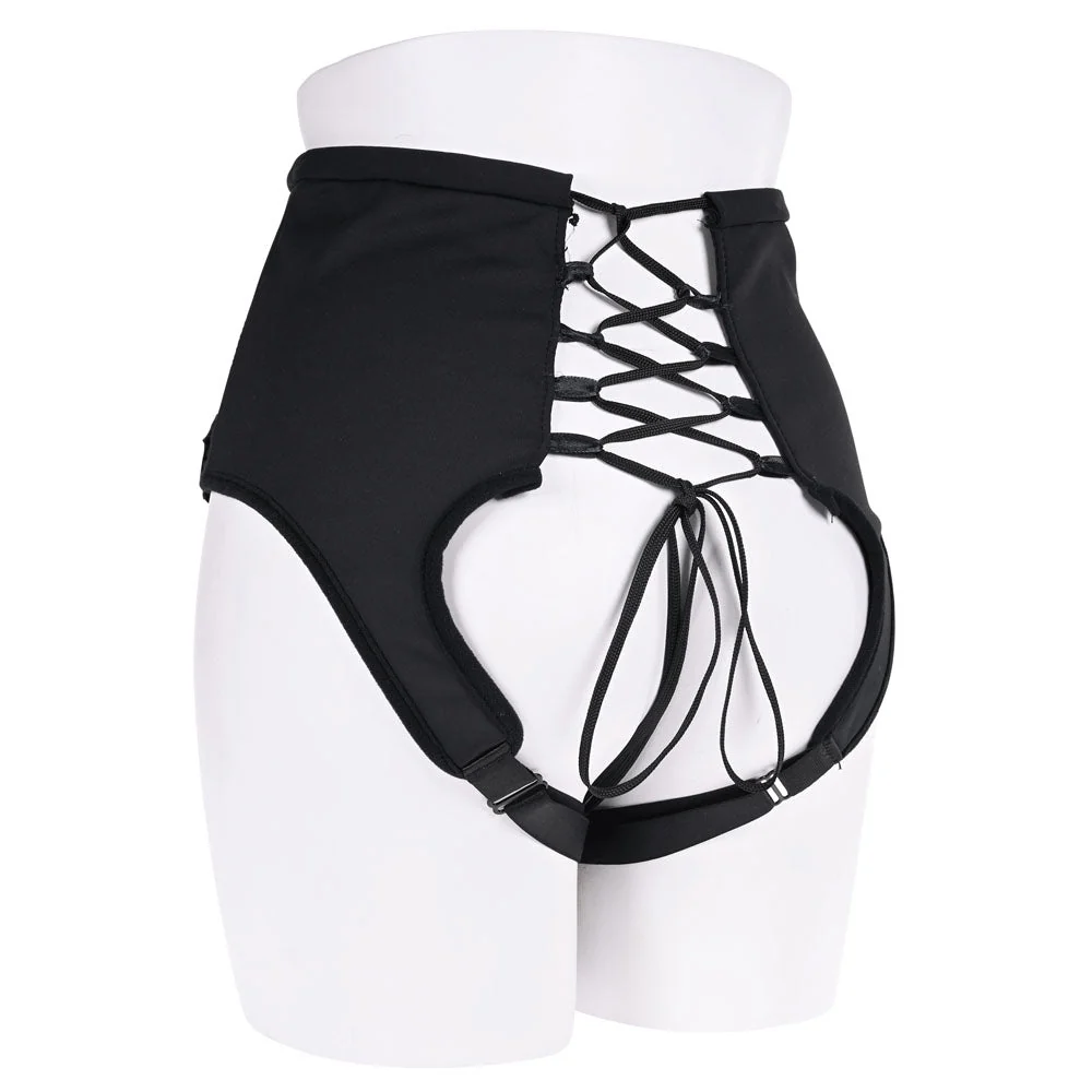 SPORTSHEETS High Waisted Corset Strap On - Black Adjustable Strap-On Harness (No Probe Included) - Image 8