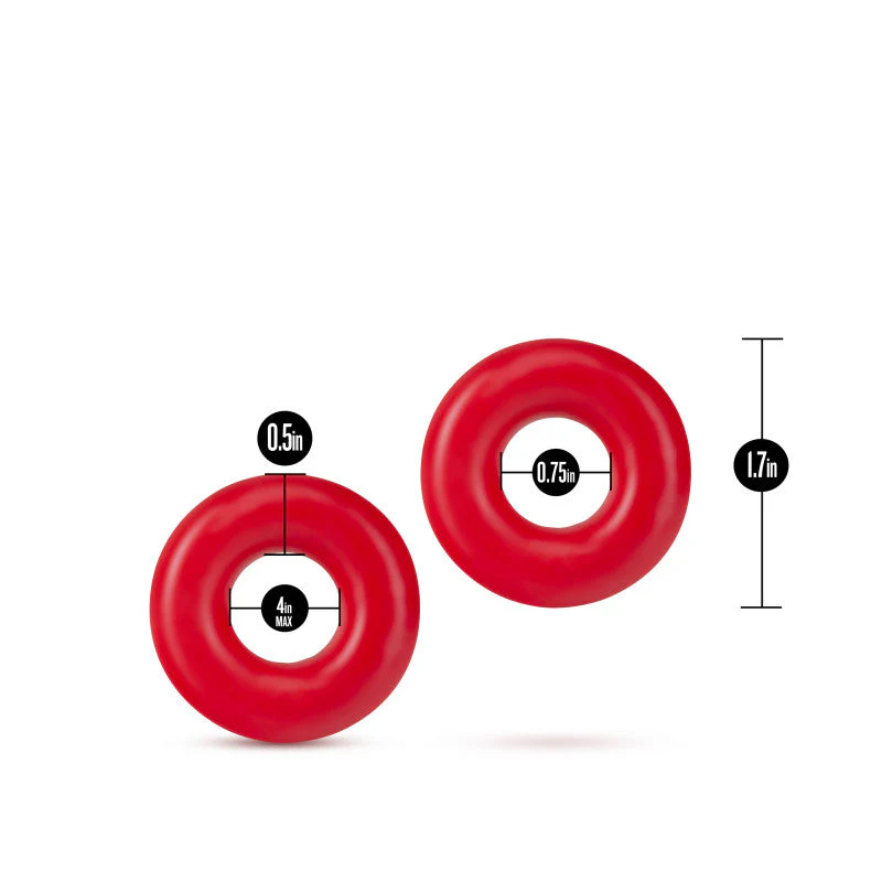 Stay Hard - Donut Rings Oversized - Red Large Cock Rings - Set of 2 - Image 2