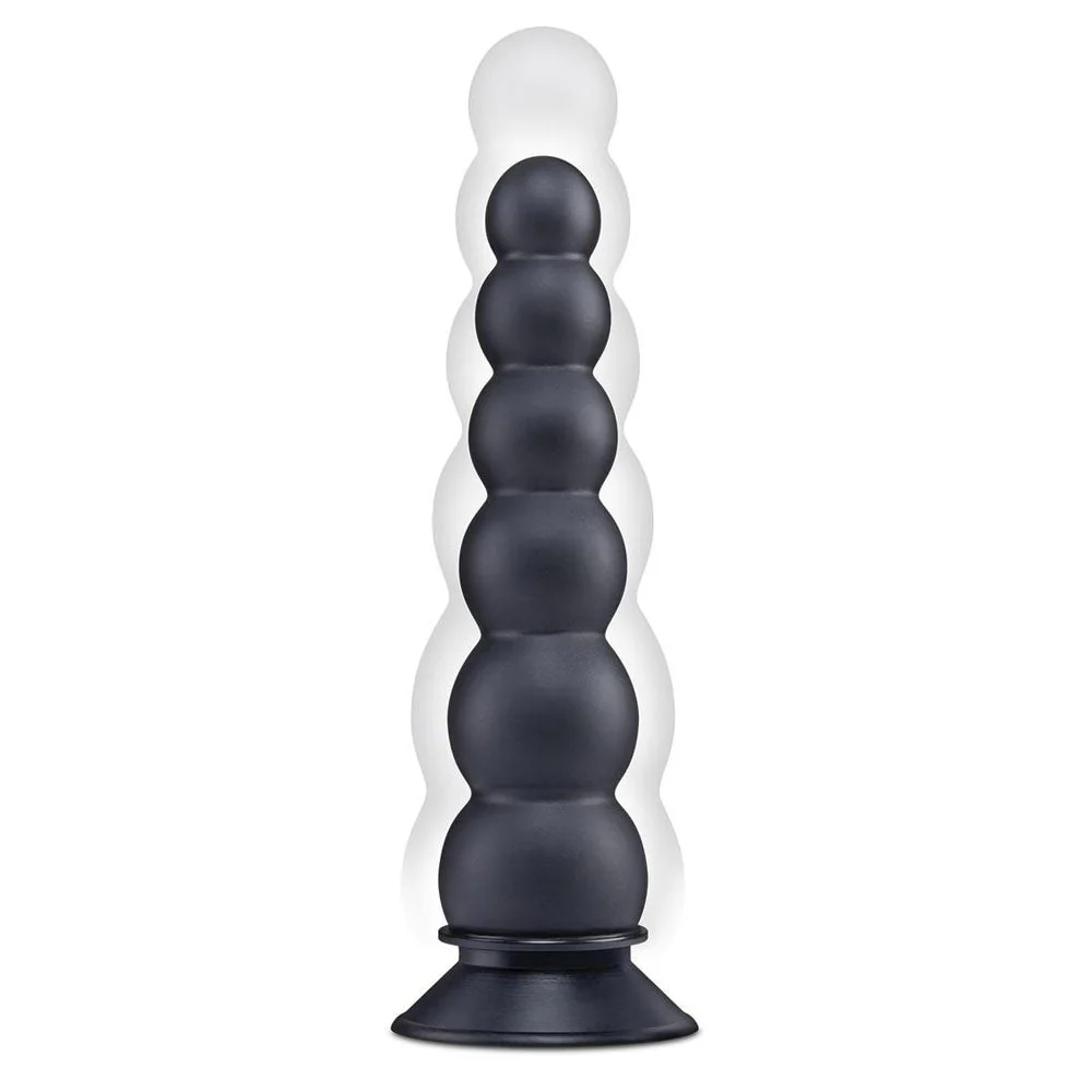 Size Up 7 Inch Ripple Inflatable Butt Plug - Black 20.3 cm Inflatable Butt Plug - Image 3
