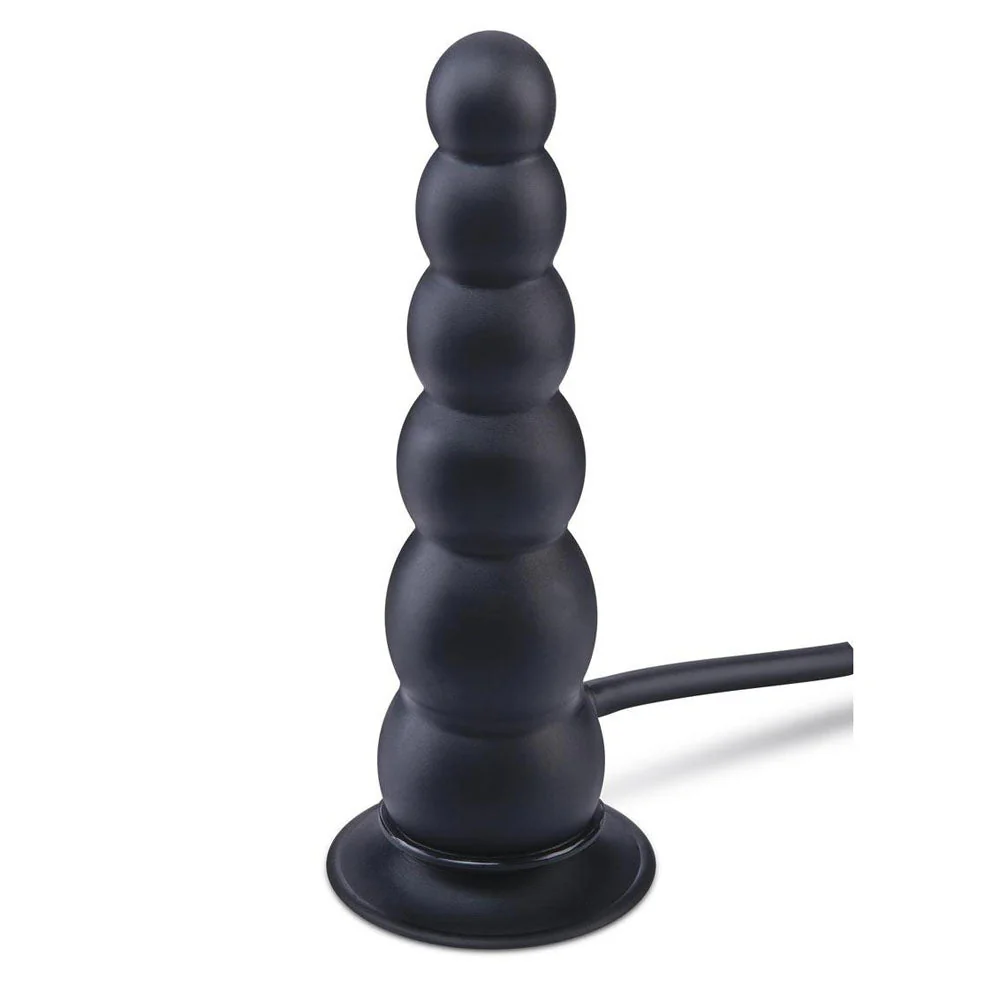 Size Up 7 Inch Ripple Inflatable Butt Plug - Black 20.3 cm Inflatable Butt Plug - Image 4