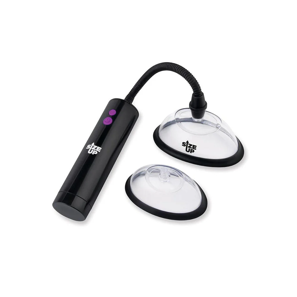 Size Up Rechargeable Power Plumper Pussy Pump - Clear USB Rechargeable Vagina Pump with Interchangeable Chambers - Image 3