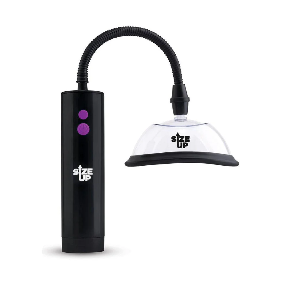 Size Up Rechargeable Power Plumper Pussy Pump - Clear USB Rechargeable Vagina Pump with Interchangeable Chambers - Image 4