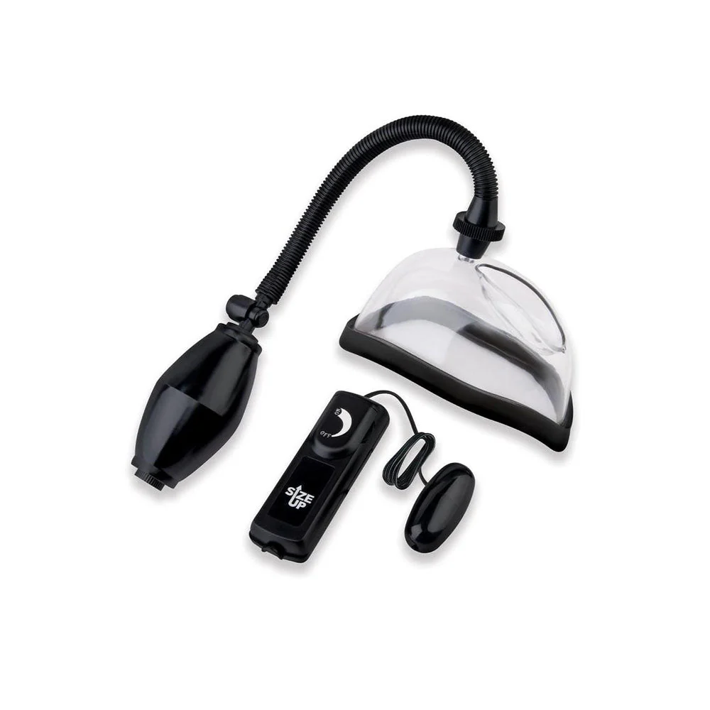 Size Up Vibrating Pussy Pump - Clear Vibrating Vagina Pump - Image 4