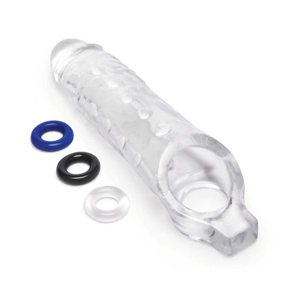 Size Up 1 Inch See-Thru Stretch Penis Extender - Clear 2.5 cm (1'') Penis Extension Sleeve - Image 5