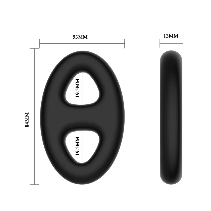 CRAZY BULL Oval Cock & Ball Ring - Black Cock & Ball Ring - Image 5
