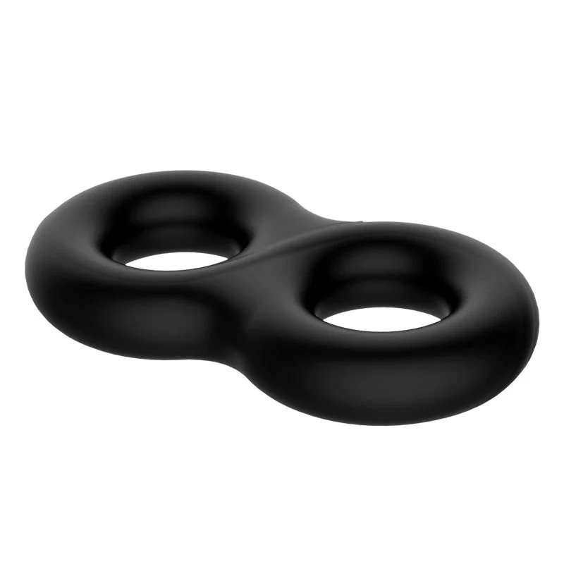CRAZY BULL Double Donut Cock & Ball Ring - Black Cock & Ball Ring - Image 4