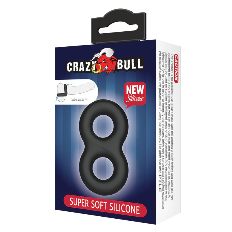 CRAZY BULL Double Donut Cock & Ball Ring - Black Cock & Ball Ring - Image 6