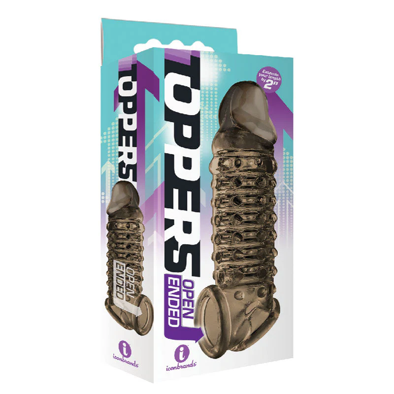 The 9's Toppers Open Ended - Smoke Penis Extension Sleeve - Image 2