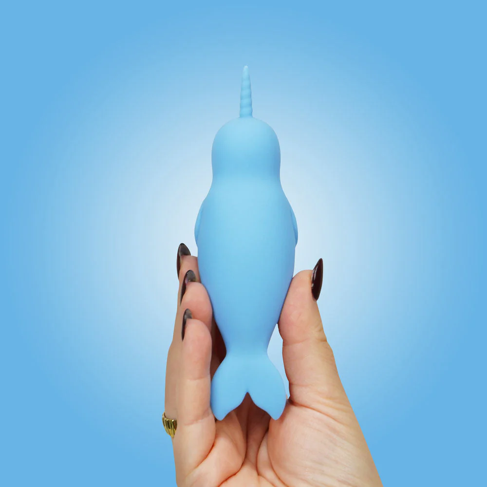 Unihorn of the Sea - Neigh Mo - The Narwhal - Blue USB Rechargeable Dual Motor Stimulator - Image 6