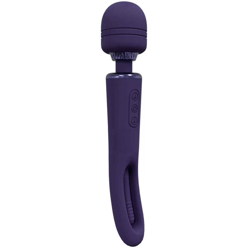 VIVE Kiku - Purple - Purple 25.2 cm USB Rechargeable Dual End Massage Wand with Flapping Tip - Image 2