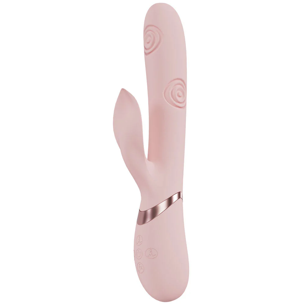 VIVE Fronda - Pink - Pink 25 cm USB Rechargeable Tapping Rabbit Vibrator - Image 2