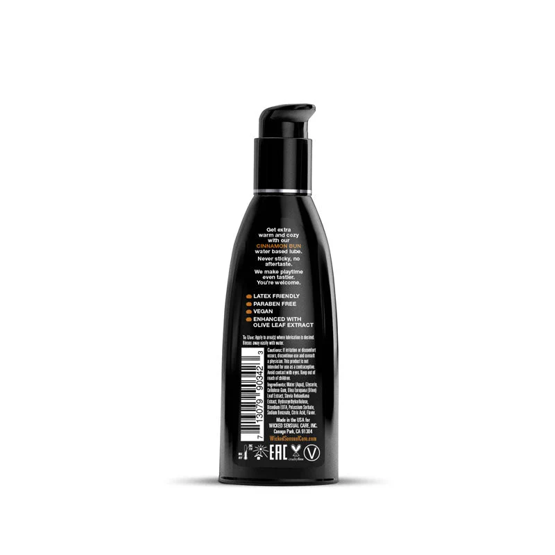 Wicked Aqua Cinnamon Bun - Cinnamon Bun Flavoured Water Based Lubricant - 60 ml (2 oz) Bottle - Image 2