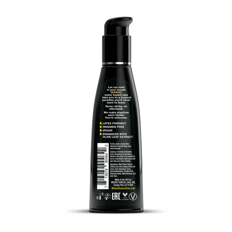 Wicked Aqua Mango - Mango Flavoured Water Based Lubricant - 120 ml (4 oz) Bottle - Image 2